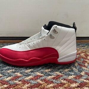Air Jordan 12 retro 12 White and Red High-Top Sneakers only one pair not pair.